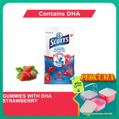 SCOTT'S - DHA Omega 3 Gummies Strawberry Brain Support 15S
