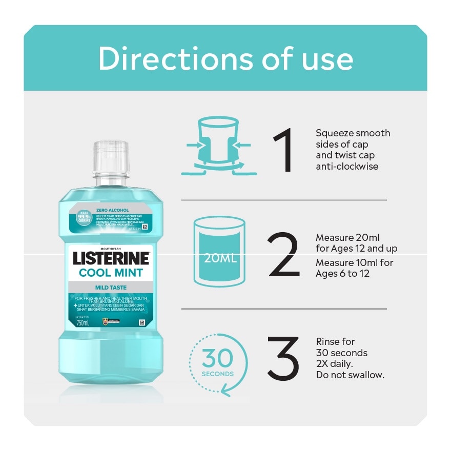 Listerine Cool Mint Mild Taste 750ml