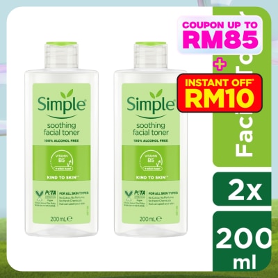 SIMPLE Kind to Skin Soothing Toner 200ml Twin Pack