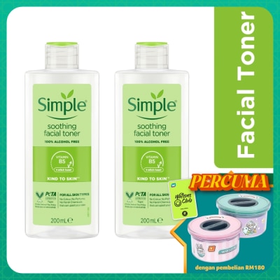 SIMPLE Kind to Skin Soothing Toner 200ml Twin Pack