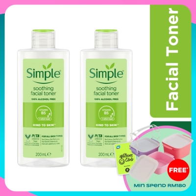 SIMPLE Kind to Skin Soothing Toner 200ml Twin Pack