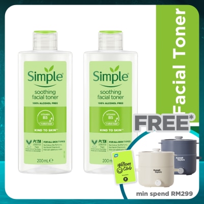 SIMPLE Kind to Skin Soothing Toner 200ml Twin Pack
