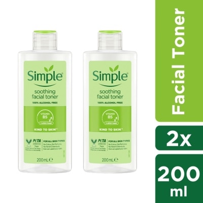 SIMPLE Kind to Skin Soothing Toner 200ml Twin Pack