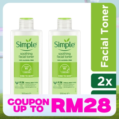 SIMPLE Kind to Skin Soothing Toner 200ml Twin Pack