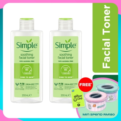 SIMPLE Kind to Skin Soothing Toner 200ml Twin Pack