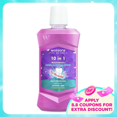 WATSONS - 10 in 1 Mouth Wash 500ml (Alchohol Free)