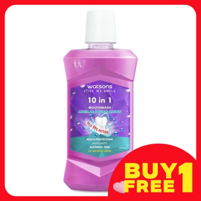 WATSONS 10 in 1 Mouth Wash 500ml (Alchohol Free)