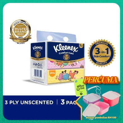 KLEENEX - Facial Tissue Soft Box Disney Tsum Tsum 3Ply (3x100s)