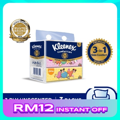 KLEENEX Facial Tissue Soft Box Disney Tsum Tsum 3Ply (3x100s)