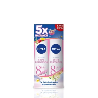 NIVEA Deodorant  Extra Bright Spray TWP 2x150ml