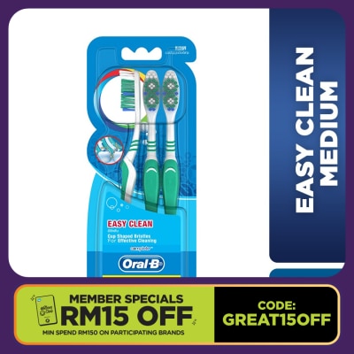 ORAL-B Complete Easy Clean Medium Toothbrush 3's