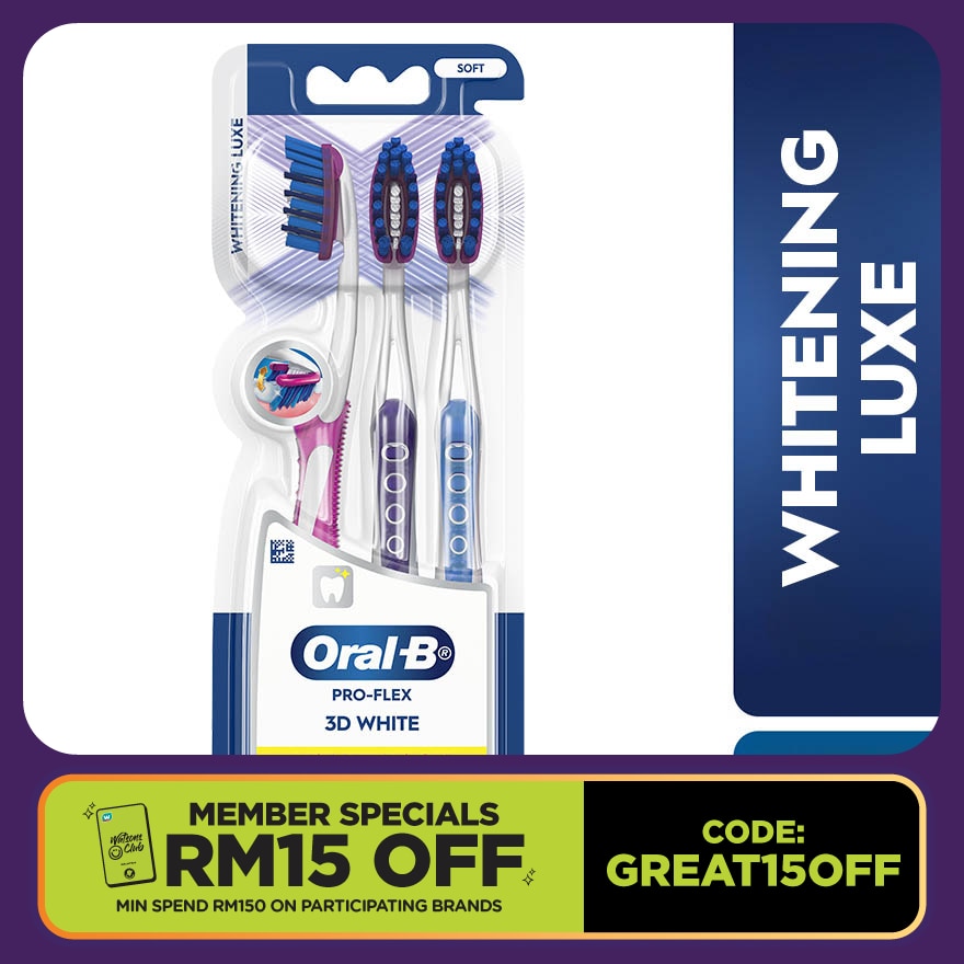 3D White Soft Manual Toothbrush Buy 2 Free 1