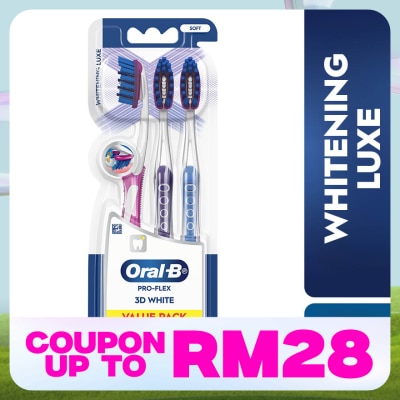 ORAL-B 3D White Soft Manual Toothbrush Buy 2 Free 1