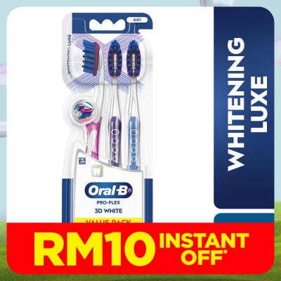 ORAL-B 3D White Soft Manual Toothbrush Buy 2 Free 1