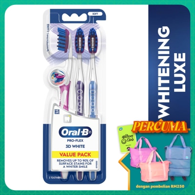 ORAL-B 3D White Soft Manual Toothbrush Buy 2 Free 1