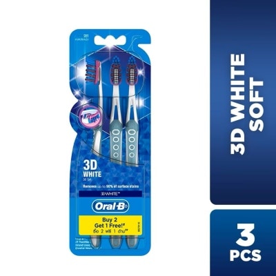 ORAL-B 3D White Soft Manual Toothbrush Buy 2 Free 1