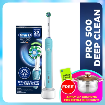 ORAL-B - Pro 500 Deep Clean Blue Electric Toothbrush 1s