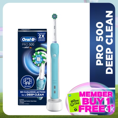 ORAL-B Pro 500 Deep Clean Blue Electric Toothbrush 1s