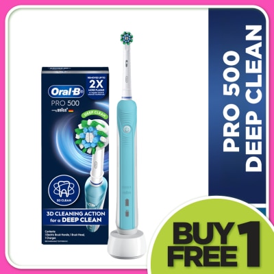 ORAL-B Pro 500 Deep Clean Blue Electric Toothbrush 1s
