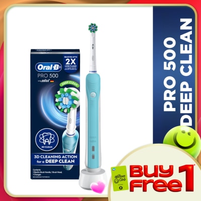 ORAL-B - Pro 500 Deep Clean Blue Electric Toothbrush 1s