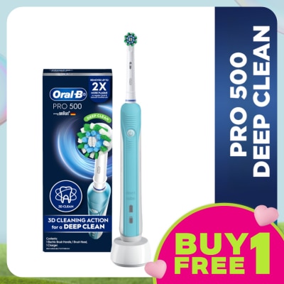ORAL-B Pro 500 Deep Clean Blue Electric Toothbrush 1s