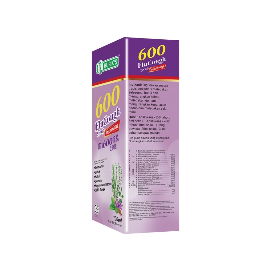 600 Flu Cough Syrup 100ml