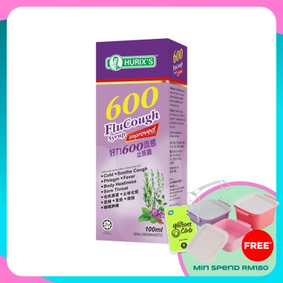 HURIX'S 600 Flu Cough Syrup 100ml