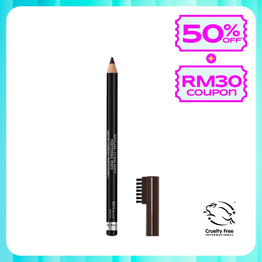 RIMMEL Professional Eyebrow Pencil #004 Black Brown
