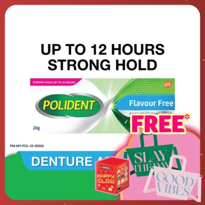 POLIDENT Denture Adhesive Flavour Free Paste 20g
