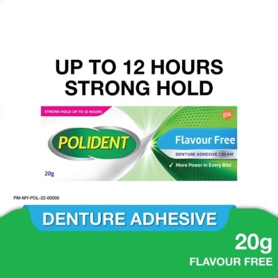 POLIDENT Denture Adhesive Flavour Free Paste 20g