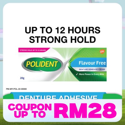 POLIDENT Denture Adhesive Flavour Free Paste 20g