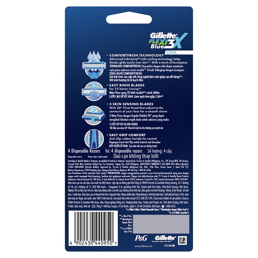 Blue3x Cool Disposable Razor 4s