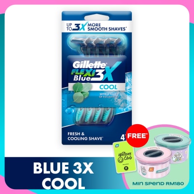 GILLETTE Blue3x Cool Disposable Razor 4s