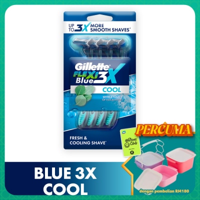 GILLETTE - Blue3x Cool Disposable Razor 4s
