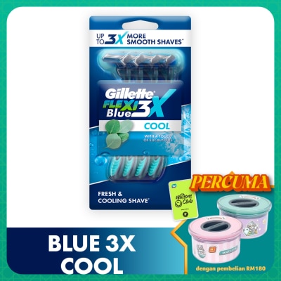 GILLETTE Blue3x Cool Disposable Razor 4s