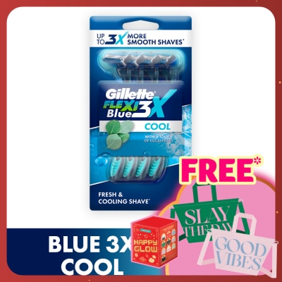 GILLETTE Blue3x Cool Disposable Razor 4s