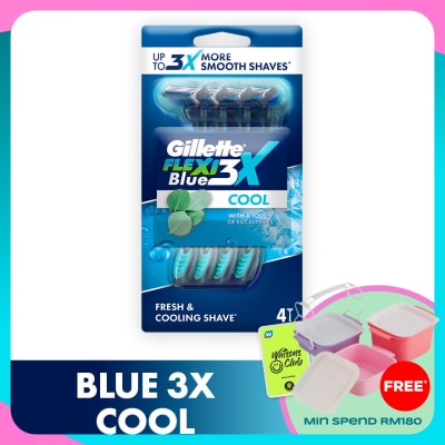 GILLETTE Blue3x Cool Disposable Razor 4s