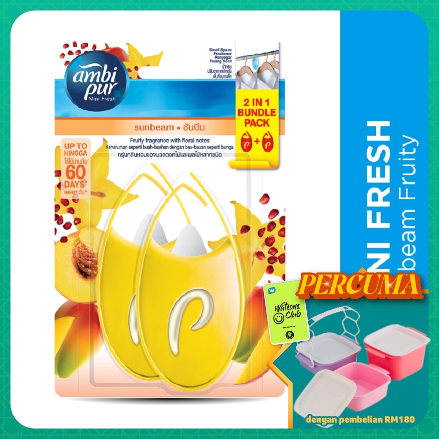 Mini Fresh Small Space Freshener Sunbeam 2x4.5ml