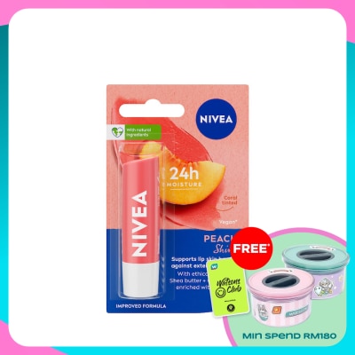 NIVEA Lip Peach Shine Caring Lip Balm 4.8g