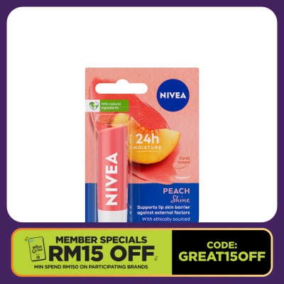 NIVEA Lip Peach Shine Caring Lip Balm 4.8g