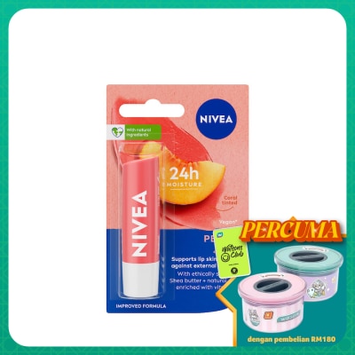 NIVEA Lip Peach Shine Caring Lip Balm 4.8g