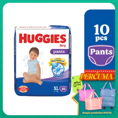 HUGGIES Dry Pants Diapers XL 10s - Absorbent and dry diapers for baby