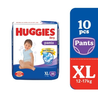 HUGGIES Dry Pants Diapers XL 10s - Absorbent and dry diapers for baby