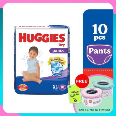 HUGGIES Dry Pants Diapers XL 10s - Absorbent and dry diapers for baby