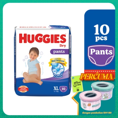 HUGGIES Dry Pants Diapers XL 10s - Absorbent and dry diapers for baby