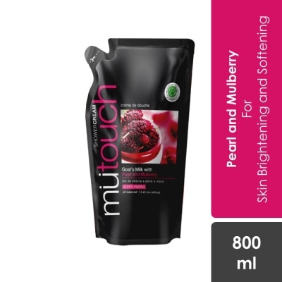 MU TOUCH Goat's Milk Shower Cream with Pearl and Mulberry Refill 800ml