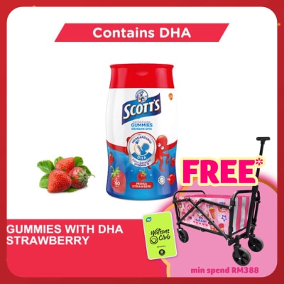 SCOTT'S DHA Omega 3 Gummies Strawberry Brain Support 60S