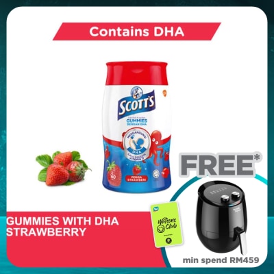 SCOTT'S DHA Omega 3 Gummies Strawberry Brain Support 60S