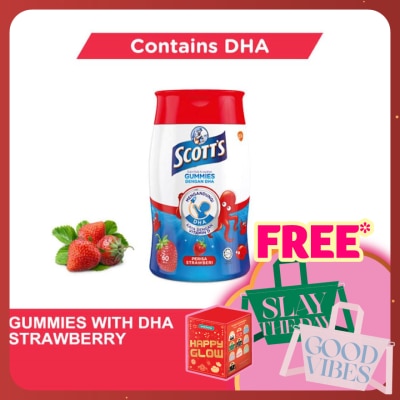 SCOTT'S DHA Omega 3 Gummies Strawberry Brain Support 60S