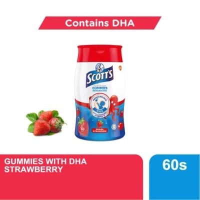 SCOTT'S DHA Omega 3 Gummies Strawberry Brain Support 60S